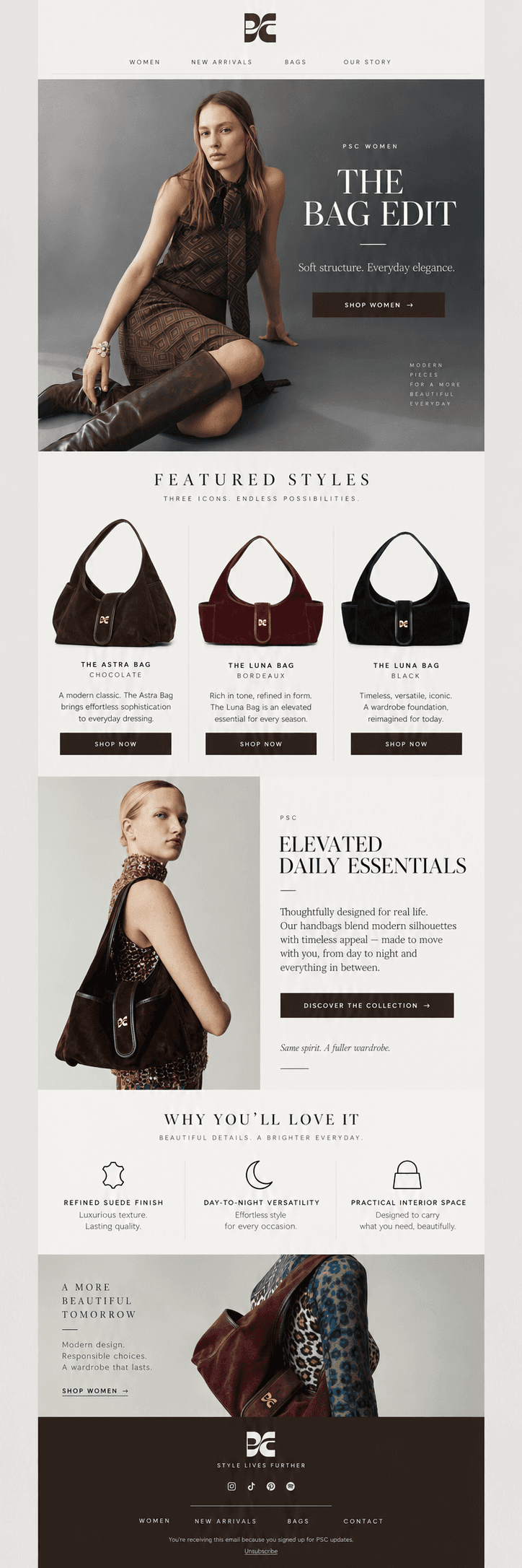 PSC “The Bag Edit” email design