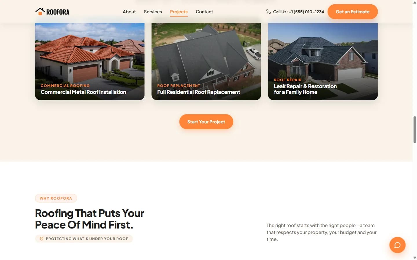 ROOFORA recent roofing projects gallery