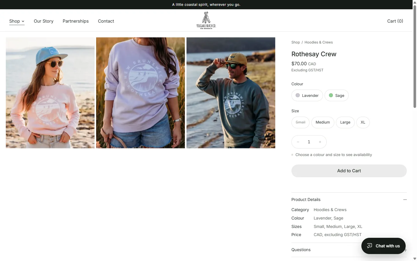 Youghall Beach Co. product detail page