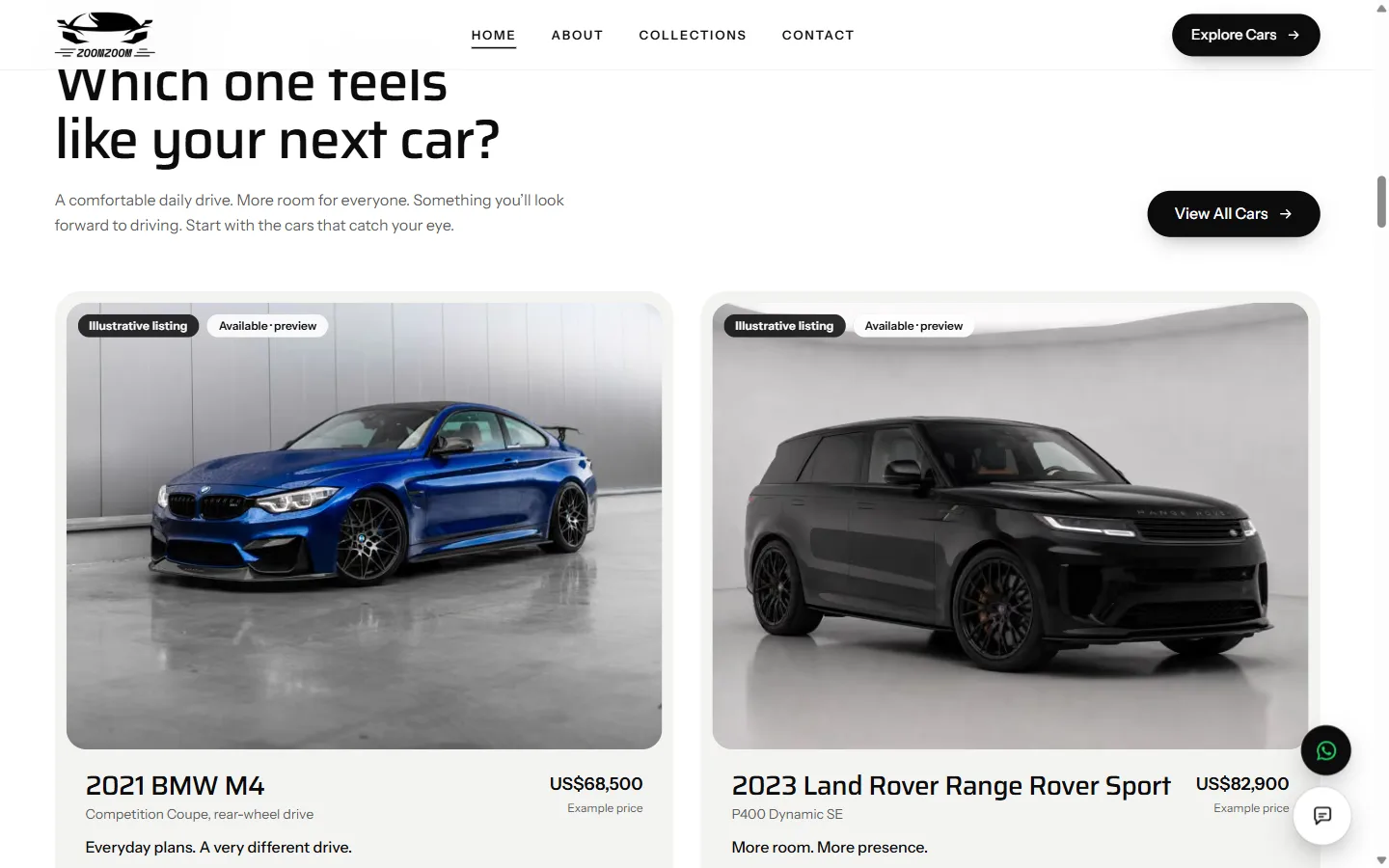 ZOOM featured vehicle listings